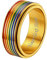 Suplight Personalisiert LGBTQ Spinner Ring Edelstahl Lesbian Pride Homosexuell Drehring Partnerring Ehering Modeschmuck Größe 17,3mm Gold