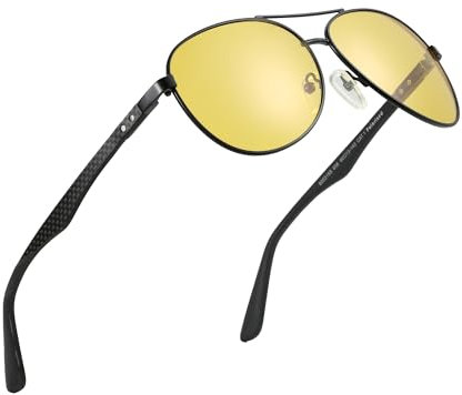 ZENOTTIC Piloto Gafas de sol polarizadas Hombres Mujeres Fibra de carbono Marcos de metal UV400 Protección Unisex Clásico Estilo Retro