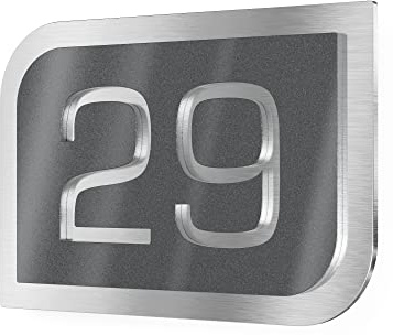 Graviers Design placa número para exterior – 160x110 mm, antracita metalizado, acero inoxidable V2A (AISI 304), personalizable
