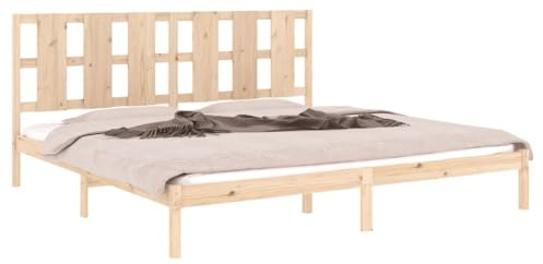 vidaXL Massivholzbett Doppelbett Holzbett Bettgestell Lattenrost Bett Schlafzimmerbett Bettrahmen Schlafzimmermöbel Kiefer 200x200cm