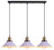iDEGU 3-flammig Pendelleuchte, Retro Hängelampe Industrie Design Hängeleuchte 22CM Lampenschirm Vintage Lampe E27 Kronleuchter für Küche Esszimmer Café Bar Restaurant (Lila)