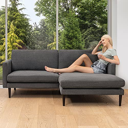 Comooda Tampa Corner, Holz, Grau, Ecksofa Rechts