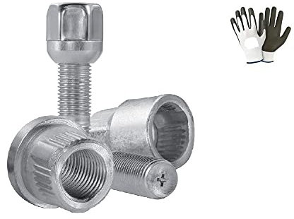 KOMPATIBEL MIT Renault Twingo dal 2007-12/2013 (DB2) BOLZEN DIEBSTAHLSICHERUNGSSTIFT FÜR Auto BOLZEN FÜR STAHLFELGE 4 Schrauben+2 SCHLÜSSEL