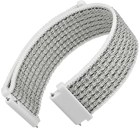 WOCCI 18mm Verstellbares Nylon Uhrenarmband, Sport Loop Armband mit Schnellverschluss (Weiß/Grau)