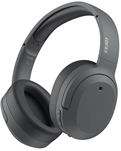 Edifier W820NB Plus Hybrid Active Noise Cancelling Headphones, Over Ear Bluetooth V5.2 Headphones with LDAC Codec, Hi-Res Audio, Fast Charge, Ideal for Travel, Flight, Train and Commute - Grey