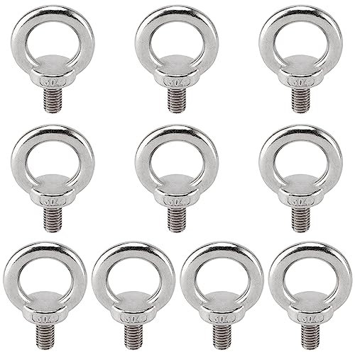 CHEUKYIU 10 Stück Ringschraube M8 Ösenschrauben, Augenschraube 304 Edelstahl, Mini Augbolzen Ring Runde, Ösen Hardware für Befestigen Sie hängende Ornamente, Blumentöpfe, Schaukelständer