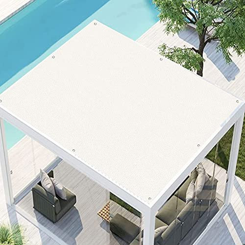 Sonnensegel 2.2 x 5 m Wetterbeständig atmungsaktiv Garten Sonnendach Pool Pergola mit Ösen und Kabelbinder für Garten Balkon Terrasse, Weiß