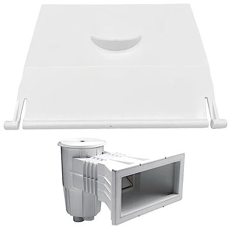 Schwimmbad-Skimmer-Abdeckung, 14,5 x 12,5 cm Pool Skimmer Deckel mit Schaumstoffeinlage, PVC Upgrate Skimmer Abdeckung Wehr Türklappe Ersatz für oberirdische Schwimmbäder, Spas