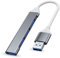 USB Hub 3.0 Splitter 4 in 1 Mit 1 USB 3.0 und 3 USB 2.0-Anschlüssen - Kompatibel Mit MacBook Pro, Windows Laptops und Anderen Geräten - Grau