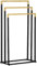 kleankin Porte-Serviettes en Bambou et Acier sur Pieds avec 3 Barres Support pour Serviette 45 x 22,5 x 86 cm - Noir et Naturel
