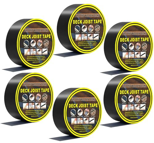 Kingsea 6 x 50 Deck Joist Butyl Tape, Joist Tape für Decking, wasserfestes Deck Joist Tape, Seal Antiseptic Deck Joist Butyl Tape, selbsthaftend, Flashing Joist Tape für Kinder, Holz, 6 Stück