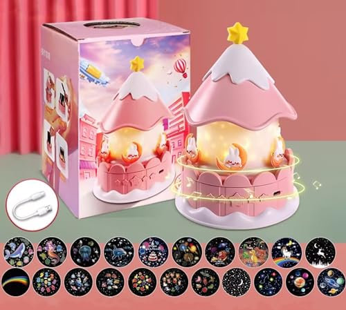 WLHONG Sternenhimmel Projektor, Spieluhr Baby Mädchen, LED Sternenhimmel Projektor Baby, Nachtlicht Sternenhimmel für Zimmer Dekoration Geschenk Geburtstag Weihnachtengeschenk