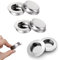 RHQFDM 6 piezas redondo empotrado tirón maneja empotrado puerta corredera maneja tirón oculto maneja perilla empotrada dedo tire para cajones armarios armarios personalizados muebles（Plateado）