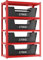 Himimi Scaffalature da Garage a 5 Ripiani Regolabili, Scaffali in Metallo Pesante, Unità di Scaffalatura per Garage, Capannone, Officina, Cantina, Magazzino, Dispensa, 90 x 40 x 180 cm, Rosso