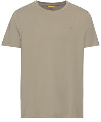 camel active Herren Basic Kurzarm T-Shirt mit Rundhalsausschnitt Khaki, Menswear-XL
