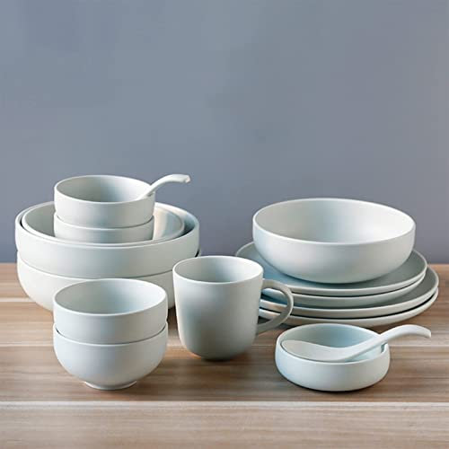 Porcelain Dinner Set Dinnerware, Porcelain Dinnerware Sets for 8, Porcelain Bowls and Plates Sets 38 Piece, Dish Set, Round Plates Teal