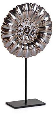 FIGURA 25X10X47 CERAMICA GRIS/MARRON/METAL NEGRO