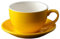 HUIJIQX Ensemble tasse à café et soucoupe en céramique 350 ml pour petit déjeuner, lait, tasse à thé de l'après-midi (jaune)