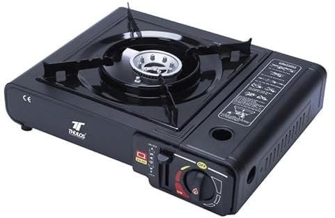 Mi dekor - Cocina Portatil, 4 Botella Incluidas, Cocina De Gas Portatil, Cocina 2 en 1, Disponible Uso Butano, Estufa Camping, Ligero y Fácil de usar, Maletín De Almacenamiento