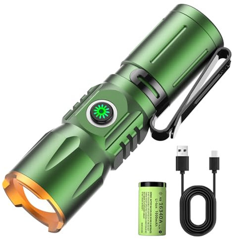 ASORT LED Taschenlampe Mini Extrem Hell 5000 Lumen,Aufladbar Zoombare Superhelle ,Torch mit Magnete und Langer Betriebsdauer,IP67 Wasserdicht, für Camping,Wandern,Outdoor,Notfälle