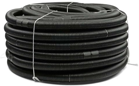 POOL Total 6 m Schwimmbadschlauch Ø 38mm in schwarz - Flexibler trittfester Kunststoff - UV-stabil und temperaturbeständig - Integrierte Muffen - Made in Germany