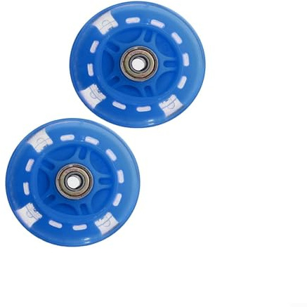 ChicBosom 2 x 80 mm beleuchtete Scooter-Räder, L.E.D.Blinkende Kick-Scooter, Heck-Ersatzräder für Kick-Push-Scooter, Inline-Skates, Kickboard, Gepäck (blau)