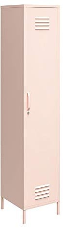 Mission District Single Storage Cabinet Pink Metal, 40x38x185cm (DxWxH)