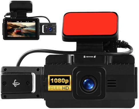 CAMECHO 3 inch Dash Cam for Cars Front and Inside 1080P Full HD In Car Camera Dual Adjustable Lens Dashcam for Cars 170° Wide Angle G-Sensor with Loop Recording and Night Vision for Uber Truck Taxi