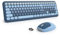 SOLIDEE Colourful Wireless Keyboard and Mouse Combo,2.4GHz Retro Typewriter Keyboard,104-Key Full Size with Number Pad,Silent Membrane,Round Keycaps(US Layout QWERTY)(SeaBlue Gradient)