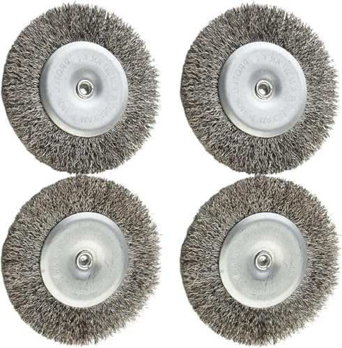 4 Pcs Rotary Steel Wire Wheel Brush,100mm Replacement Wire Brush Joint Cleaner Fit for EFB 400 and EFB 401 Blister Electric Joint Brush (Diameter 6mm Shank)