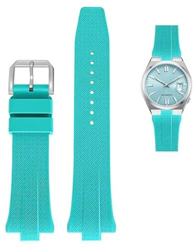 EKINS FKM Fluoro Rubber Uhrenarmband für Citizen TSUYOSA Collection NJ0150 NJ0151ME Uhrenarmband für Männer und Frauen Bunte Armband, 9mm, Achat