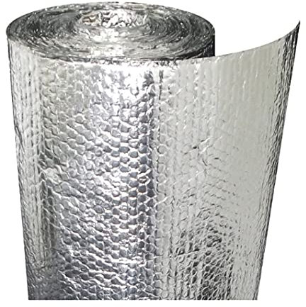 Lámina reflectora para radiador, membrana de aluminio aislante térmico reflectante, barrera de vapor aislante de lámina de burbujas de 4-5 mm para lofts, paredes, suelos, invernaderos y garajes.