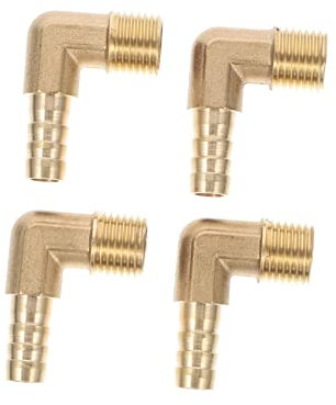 NUOBESTY 1 jeu Raccord D'Extrémité De Tuyau Raccord De Tuyau Droit Raccord De Tuyau Coupleur Robinet Extérieur Tuyau Avec Robinet Tube De Raccordement Coude Pneumatique 4 pièces