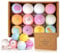 Bombes de bain, 6pcs 60g Bombes de douche à ingrédient naturel hydrate apaise la peau, soulage les bulles bain stress spa essentiels pour les cadeaux des femmes
