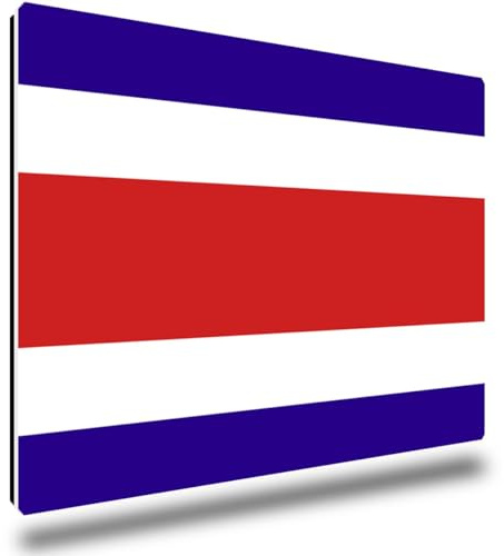 TRIOSK Kühlschrankmagnete Länderflaggen Magnet Flagge Costa Rica Länder Reise Souvenir Geschenk für Reiselustige Frauen Männer Weltenbummler Kühlschrank stark eckig groß 85x55 mm