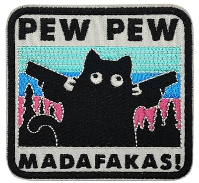 Patches Klett, Schwarze Katze Mit Stickerei, Waschbares Klett Patch Lustig Mit Klettverschluss, Bunte Aufnäher Für Kleidung Rucksack Mütze Hundegeschirr (Blau)