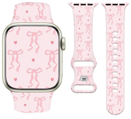 Vozehui Silicone Strap Compatible with Apple Watch Strap 42mm 41mm 40mm 38mm/42mm 44mm 45mm 49mm, Soft Cute Replacement Straps for iWatchSE/Ultra Series 11 10 9 8 7 6 5 4 3 2 1