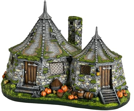 Elbenwald Harry Potter - Miniatur Replik mit LED Leuchtfunktion Hagrids Hütte 20 x 14,2 x 14,2 cm Resin batteriebetrieb