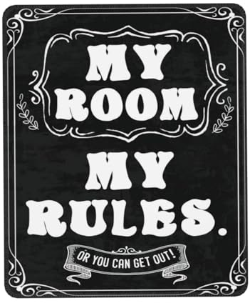 Mousepad Mein Zimmer, Meine Regeln – Vintage-Kunst Für Teenager, Retro, Rustikal, Lustig 25X30Cm Langlebige Maus Pad Waschbar Mouse Pads Für Laptop Zuhause