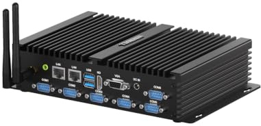 Fanless Mini Pc Core i7 8550U Industriale PC Dual Lan/6 RS232 COM/HD/VGA | PC Industrial Computer i7, Edge Pc senza ventola 8GB RAM 128GB SSD, Din-rail, 4G SIM Slot, VESA, WIFI