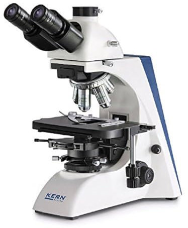 KERN Optics Phasenkontrastmikroskop, Trinokular Tubus, Infinity Plan, Weiß/Schwarz, 4x/10x/20x/40x/100x Objektiv, 20W-Halogen, Durchlicht