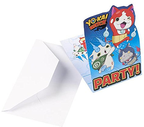 YO-KAI WATCH Einladungskarten Kindergeburtstag 8 Stück