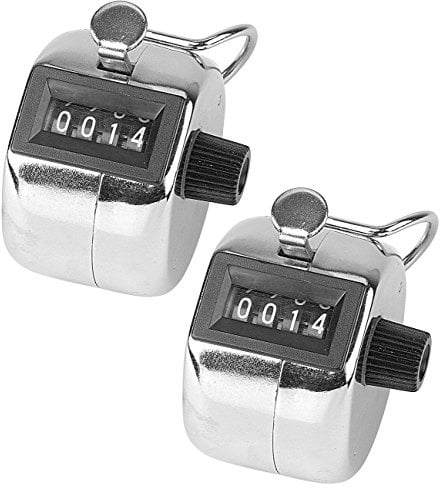 infactory Personenzähler: Handzähler aus Metall, 2er-Pack (klick Zähler, Handzähler Klicker, Hand)