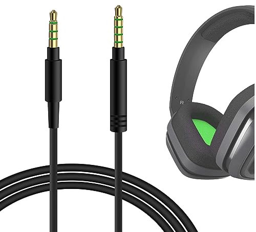GEEKRIA Audio Cable Compatible with Astro A40 tr, A40, A30, A10 Gen 2, A10 Gaming Headsets Cable, 1/8 (3.5mm) to 3.5mm Replacement Stereo Cord (5.6 ft/1.7 m)