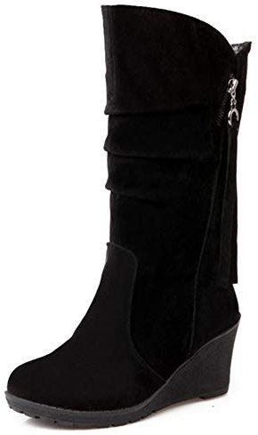 Cocey Casual Bottes pour Femmes Bottes à Talons mi-hauts avec Talons Compensés