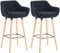 CLP 2er Set Barhocker Grant I Thekenhocker Mit Stoff-Bezug I Buchenholz-Gestell, Farbe:schwarz