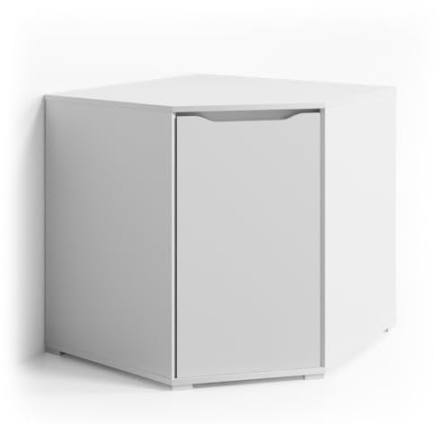 Vicco Kommode Ruben, Regal mit Türen, Weiß, 78 x 77 cm