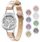 JewelryWe Schmuck Ätherisches Öl Armband Edelstahl Baum des Lebens Locket Medaillon Aromatherapie Aroma Öle Parfum Diffusor Echtleder Leder Armreif mit 8 Pads Pink