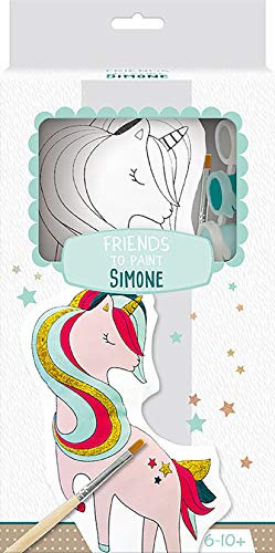 MY MANDARINE PP035C - Kit Créatif Enfant - Doudou en coton Imprimé à Peindre - A Partir de 6 Ans - SIMONE LA LICORNE