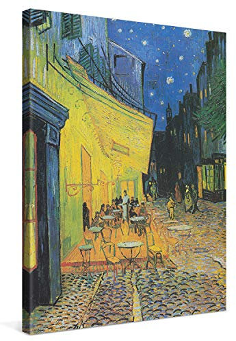 PICANOVA – Vincent Van Gogh Café Terrace at Night 30x40 cm – Bild auf Leinwand – Leinwandbild – Premium Leinwanddruck – Kunstdruck Auf 2cm Holz-Keilrahmen Für Schlaf- Und Wohnzimmer
